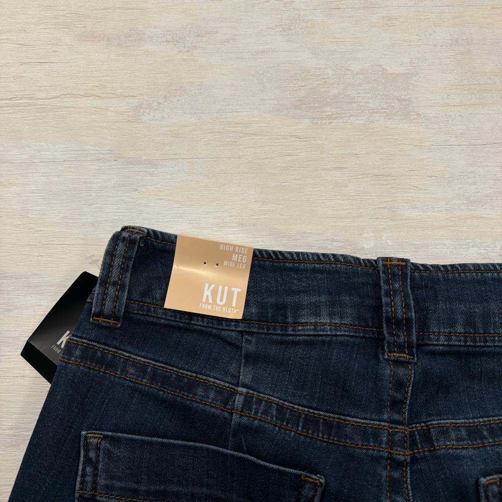 KUT from the Kloth Jeans Meg High Rise Wide Leg 10 NWT Decisive Dark Wash Women - Picture 9 of 12